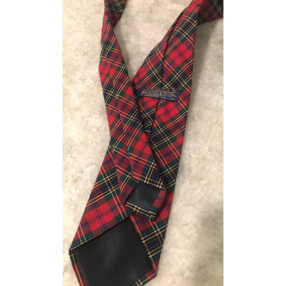 Vintage Pendleton Tie Mens Red Tartan Plaid Virgin Wool Necktie Classic Preppy - Picture 4 of 7